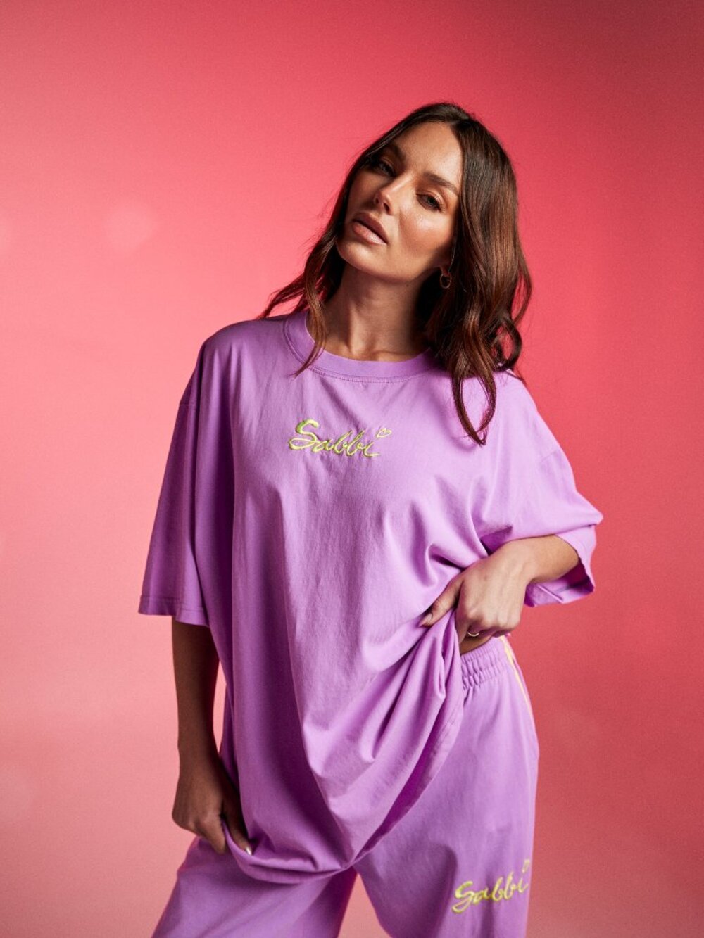 Sabbi Fluro Carnivale THE VERY OVERSIZED STANDOUT TEE - FLURO VIOLET